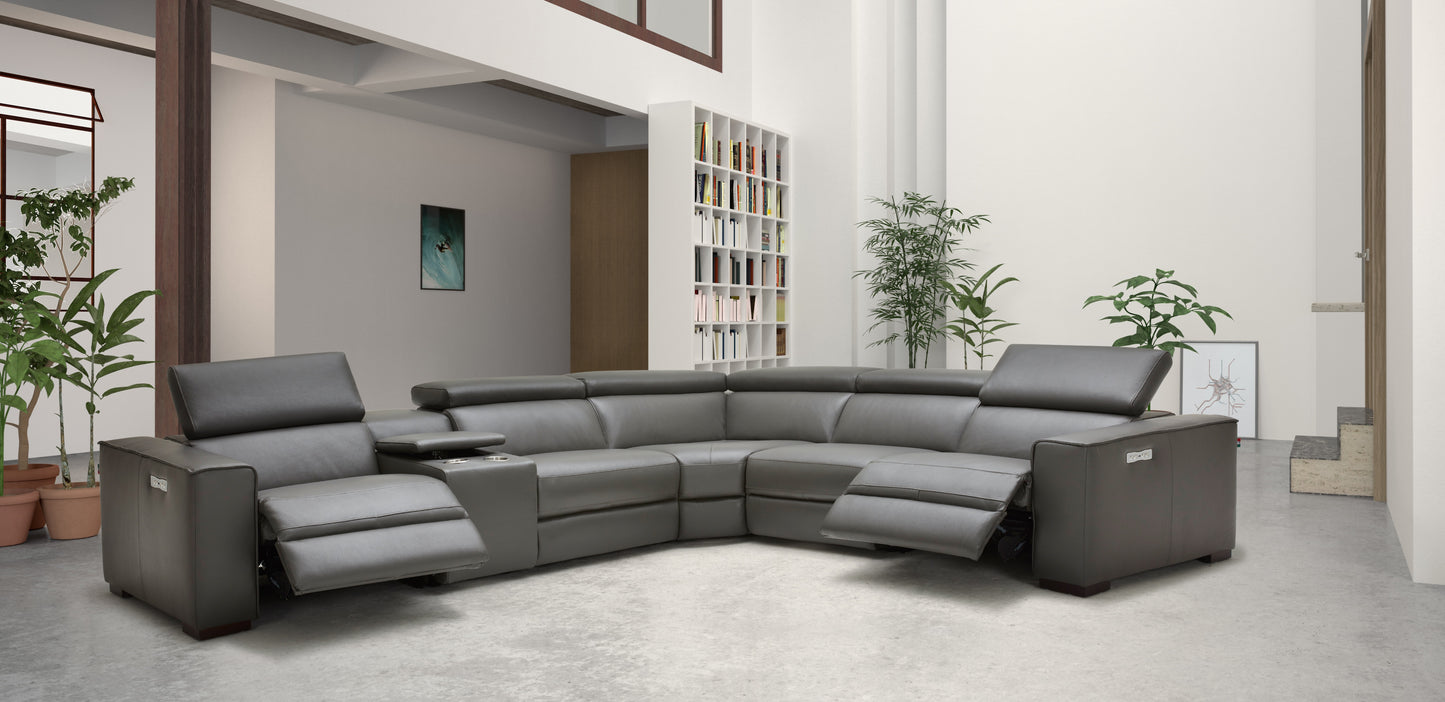 J&M Furniture Picasso Motion Sectional in Dark Grey