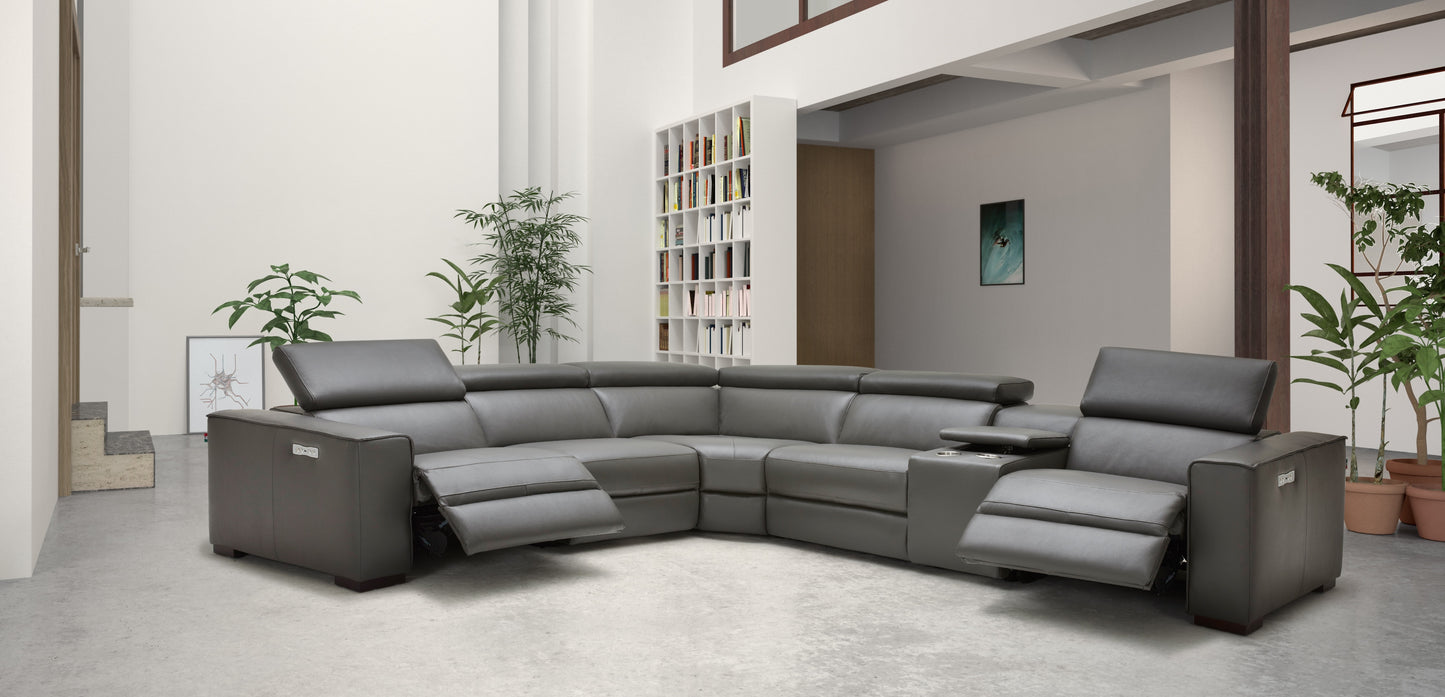 J&M Furniture Picasso Motion Sectional in Dark Grey