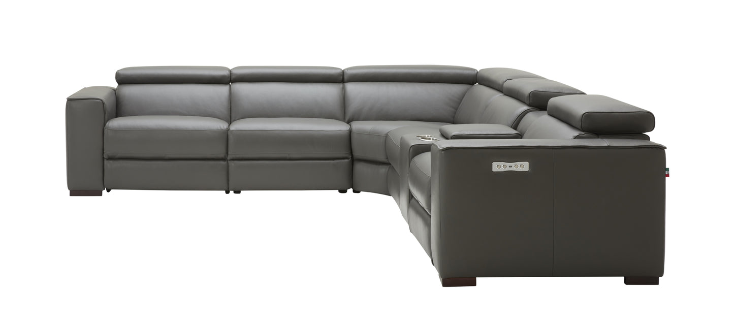 J&M Furniture Picasso Motion Sectional in Dark Grey