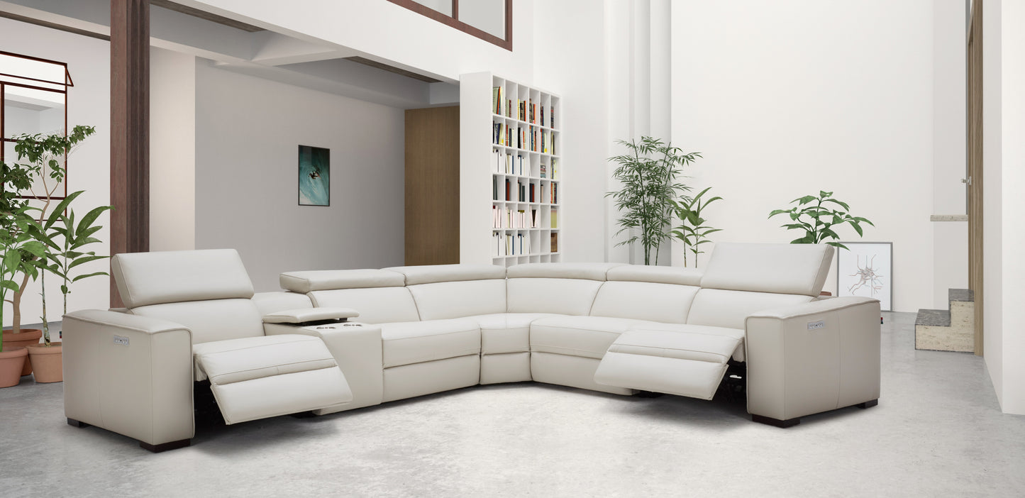 J&M Furniture Picasso Motion Sectional in Silver Grey
