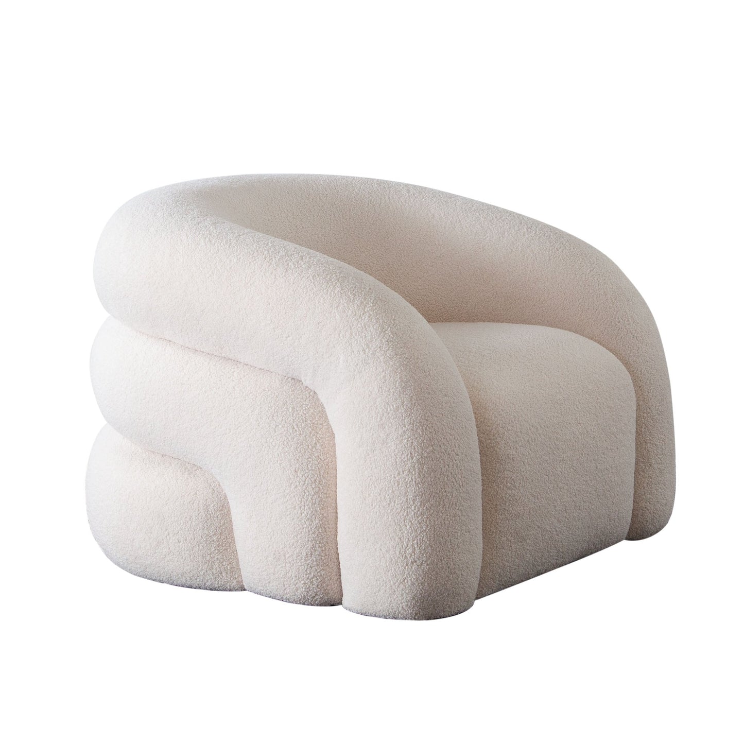 Quantum Swivel Accent Chair in Ivory Sherpa by Diamond Sofa