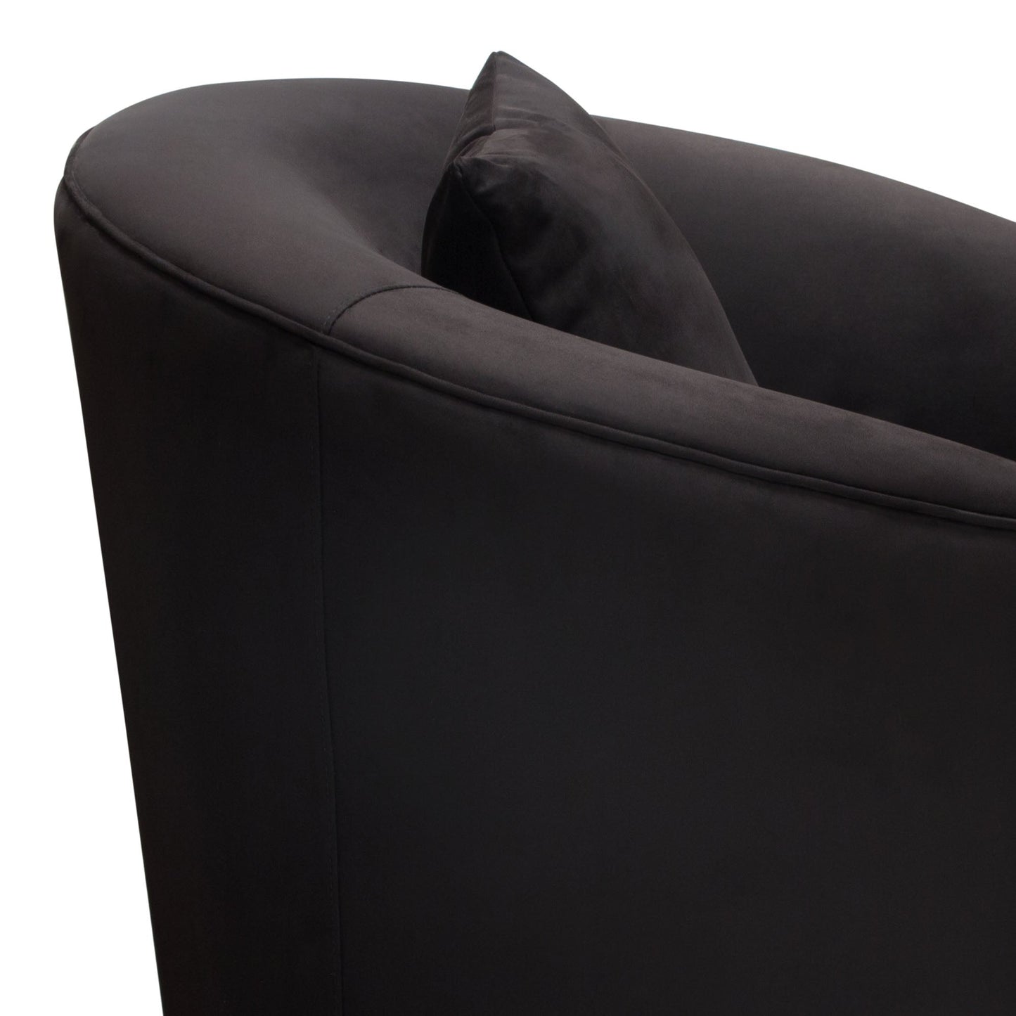Raven Chair in Black Suede Velvet w/ Brushed Gold Accent Trim by Diamond Sofa