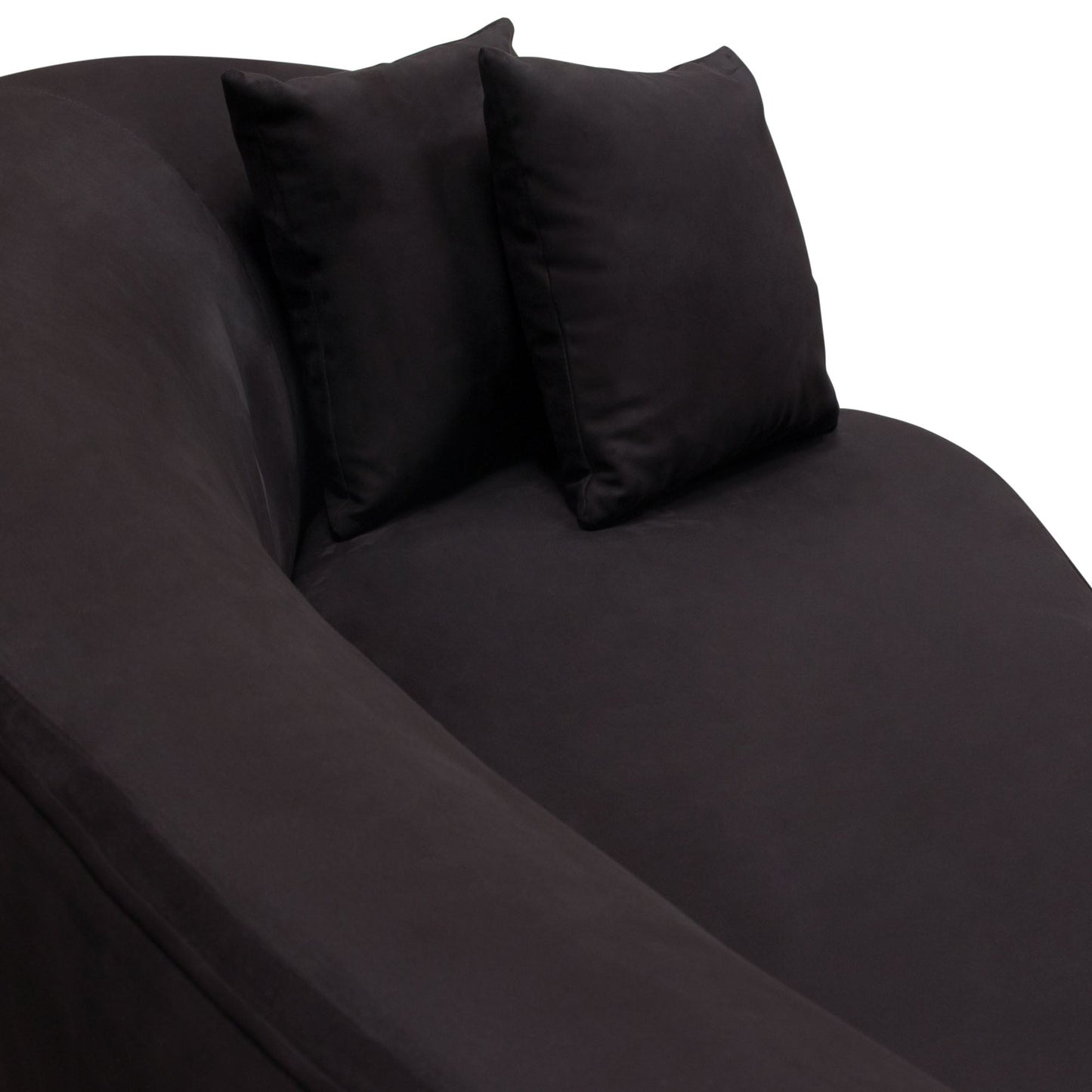 Raven Sofa in Black Suede Velvet w/ Brushed Gold Accent Trim by Diamond Sofa