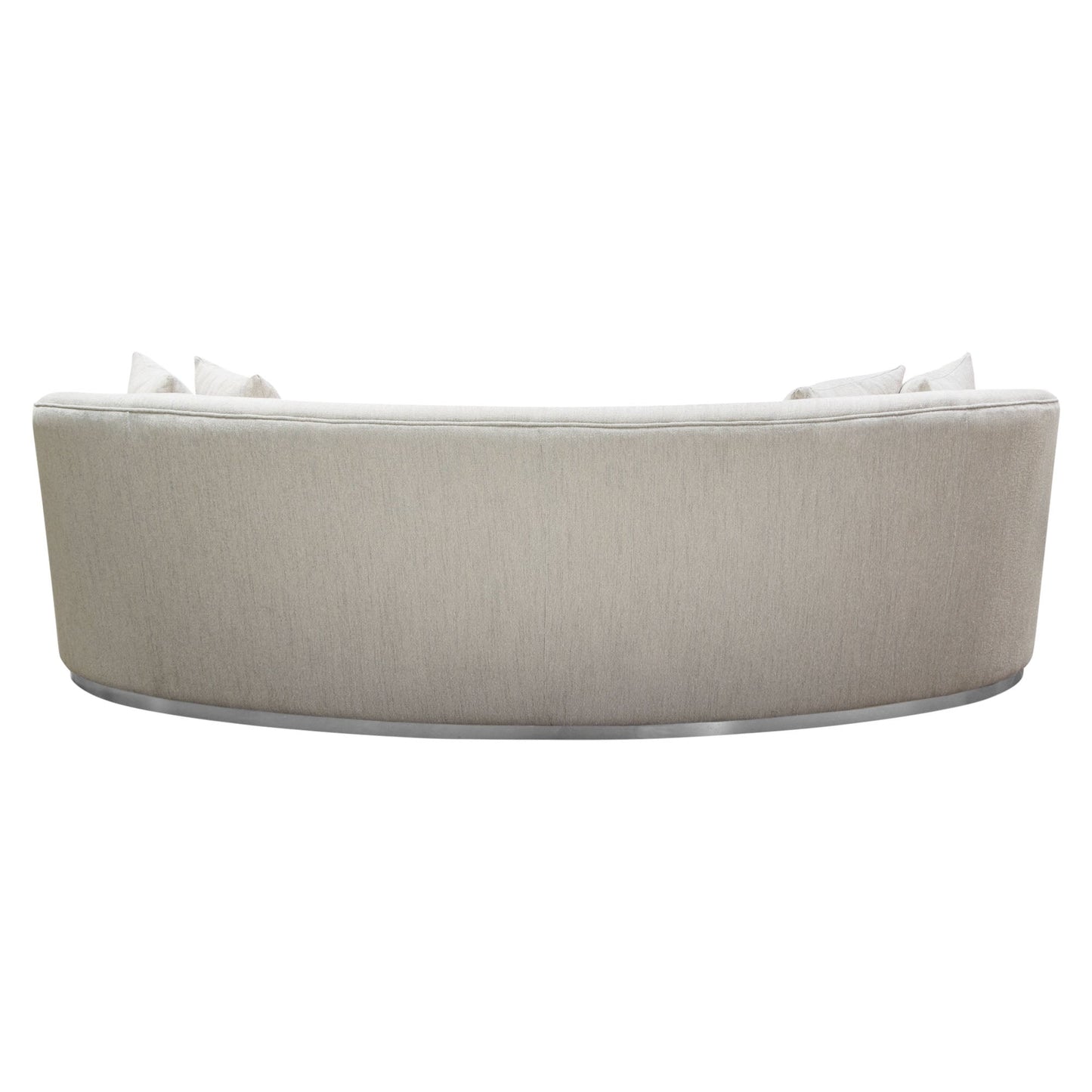 Raven Sofa in Light Cream Fabric w/ Brushed Silver Accent Trim by Diamond Sofa