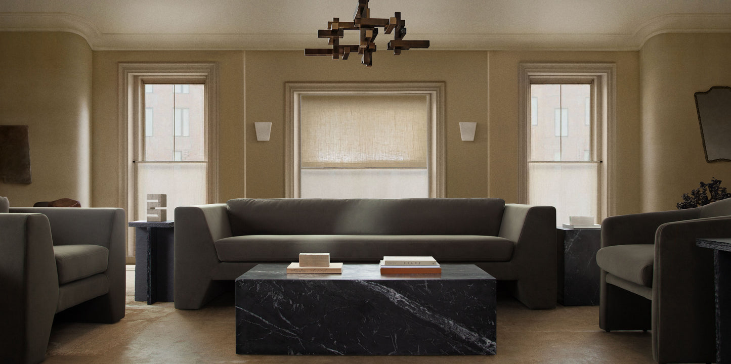 Rift Sofa in Moss Green Performance Velvet by Diamond Sofa