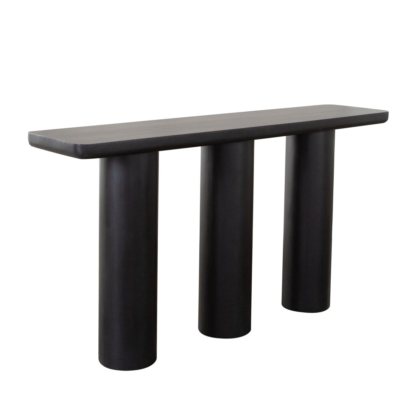 Rune 60" Console Table with Acacia Wood Top & Iron Leg Base in Black Finish by Diamond Sofa