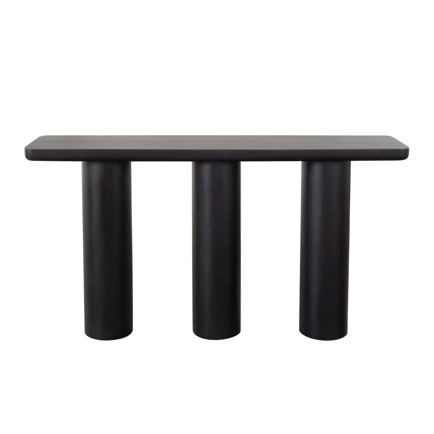 Rune 60" Console Table with Acacia Wood Top & Iron Leg Base in Black Finish by Diamond Sofa