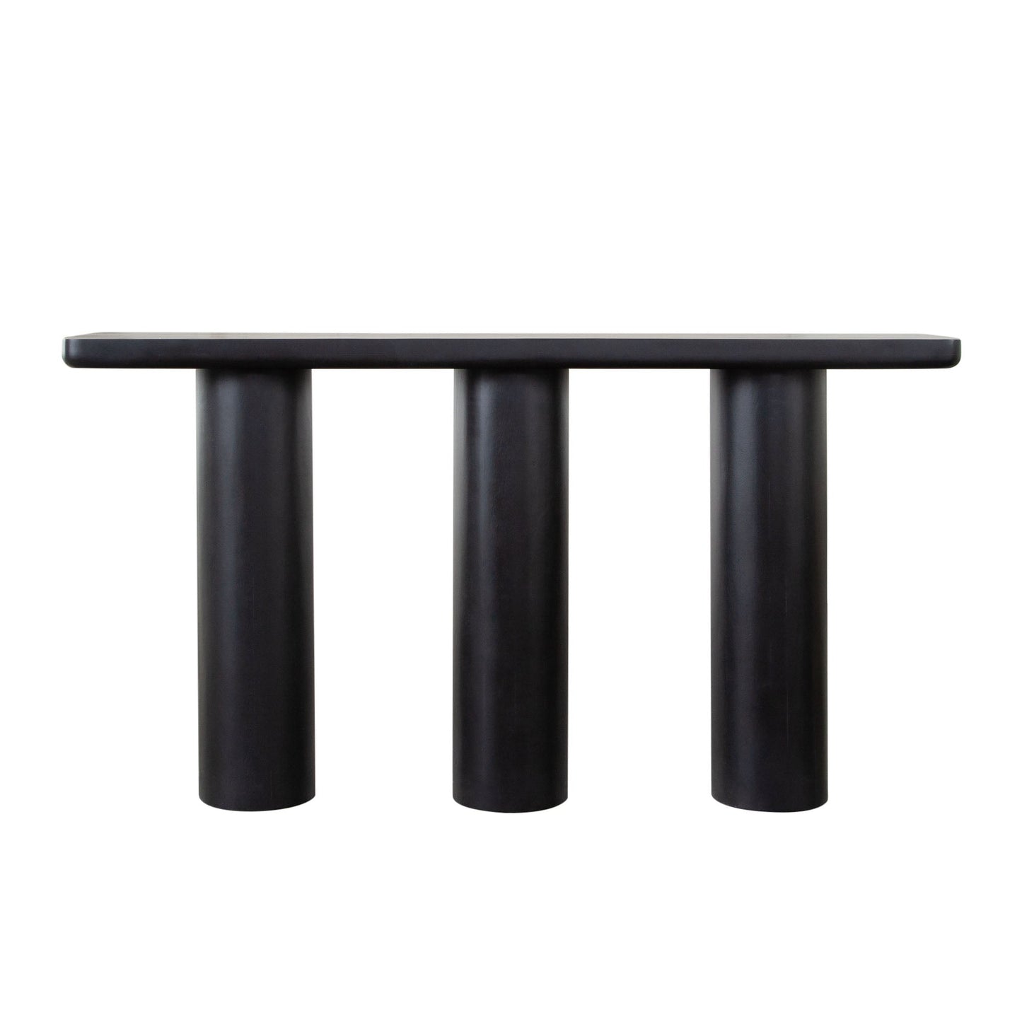 Rune 60" Console Table with Acacia Wood Top & Iron Leg Base in Black Finish by Diamond Sofa