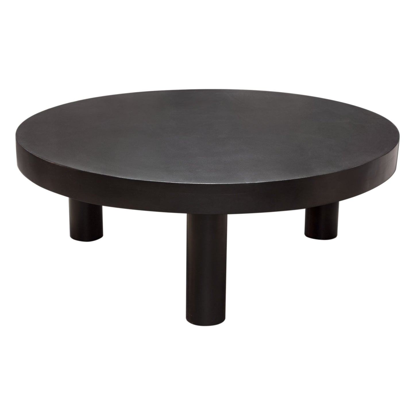 Rune 42" Round Cocktail Table w/ Solid Acacia Wood Top & Iron Leg Base in Black Finish by Diamond Sofa
