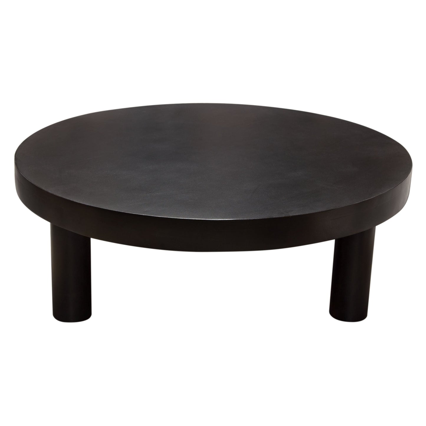 Rune 42" Round Cocktail Table w/ Solid Acacia Wood Top & Iron Leg Base in Black Finish by Diamond Sofa