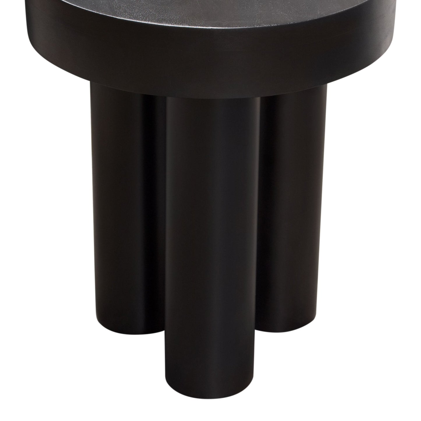 Rune 16" Round End/Accent Table w/ Solid Acacia Wood Top & Iron Leg Base in Black Finish by Diamond Sofa