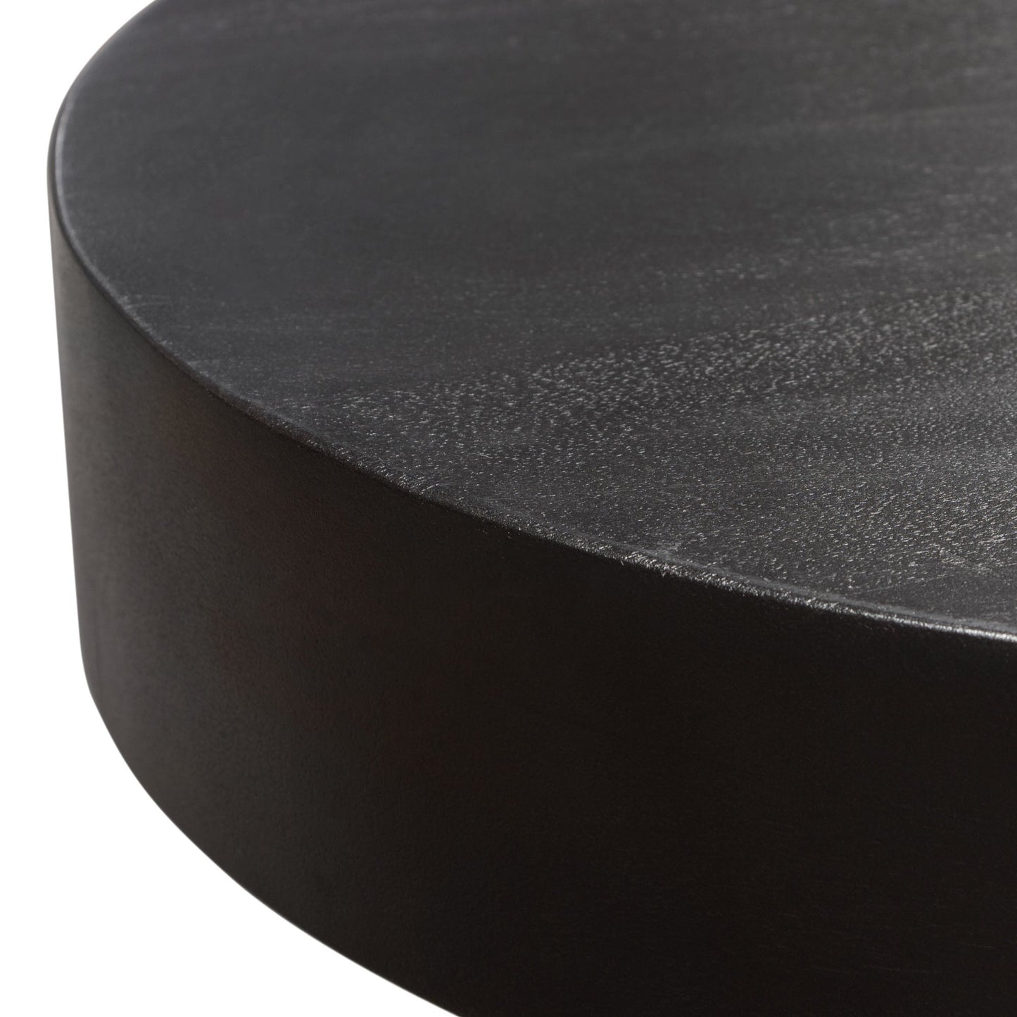 Rune 16" Round End/Accent Table w/ Solid Acacia Wood Top & Iron Leg Base in Black Finish by Diamond Sofa