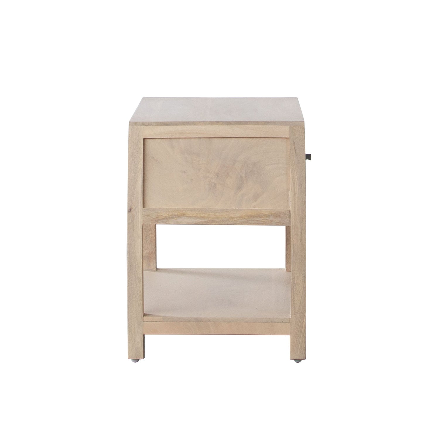 Sadler 1-Drawer Solid Mango Wood Accent Table in Natural Finish w/ Cane Door Fronts by Diamond Sofa