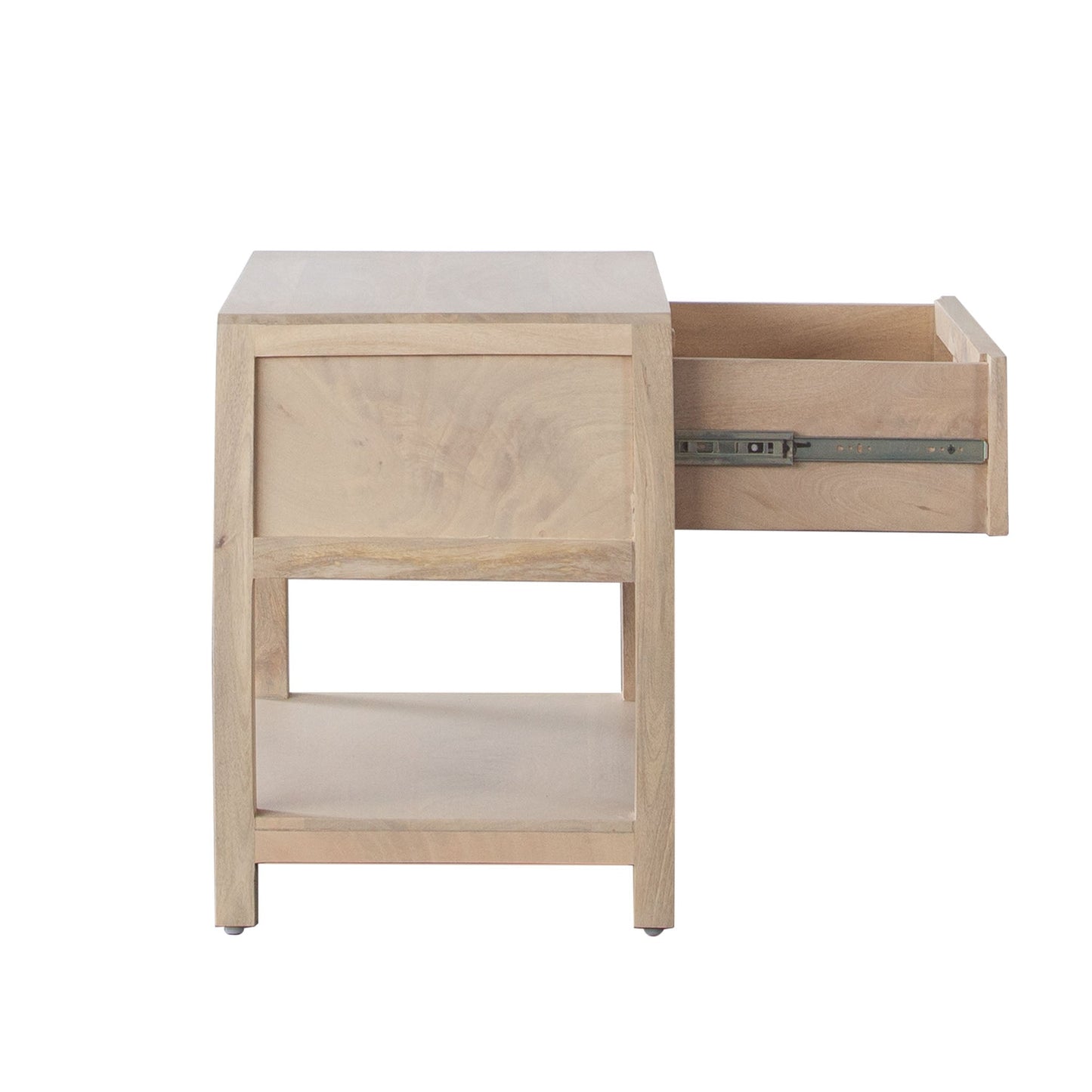 Sadler 1-Drawer Solid Mango Wood Accent Table in Natural Finish w/ Cane Door Fronts by Diamond Sofa