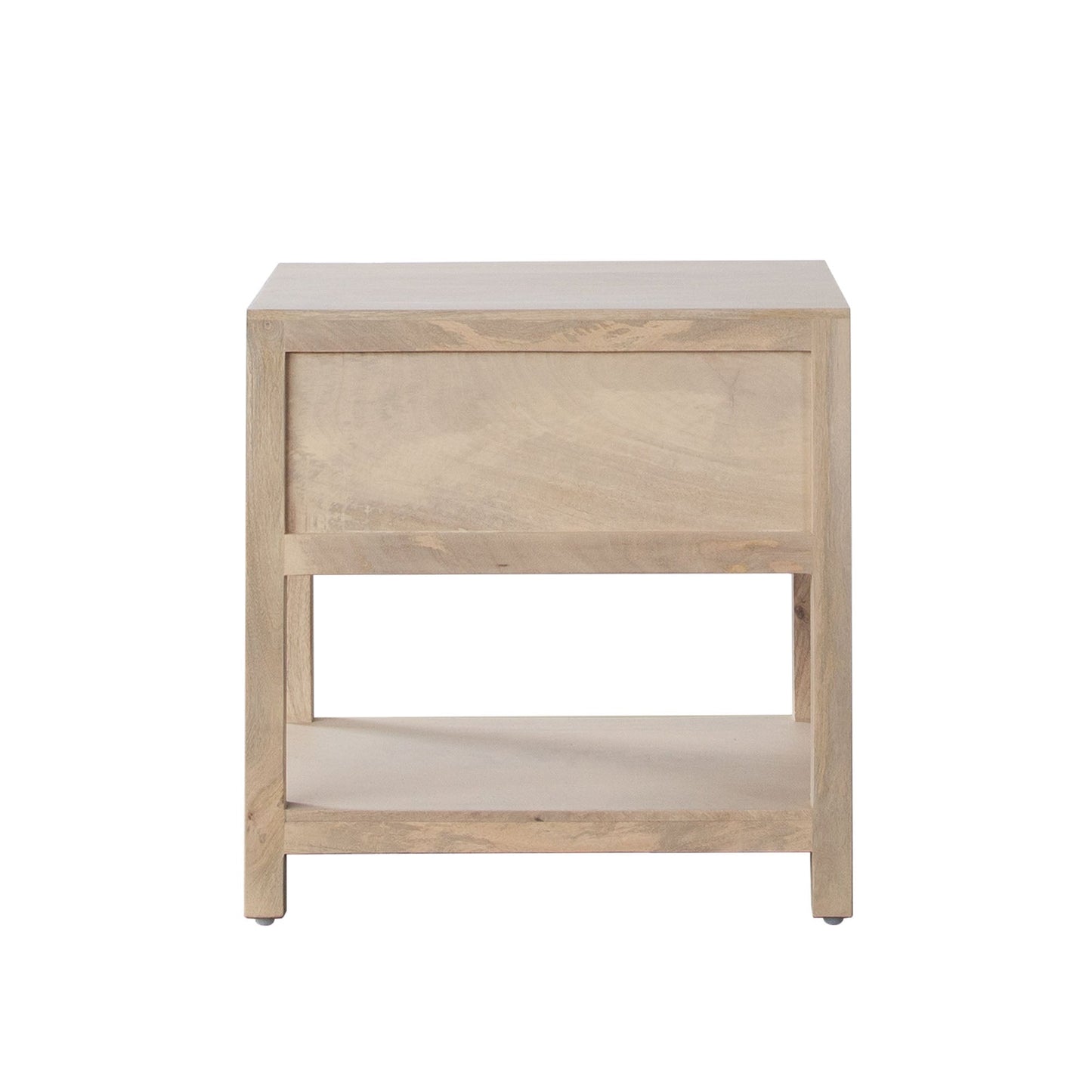 Sadler 1-Drawer Solid Mango Wood Accent Table in Natural Finish w/ Cane Door Fronts by Diamond Sofa