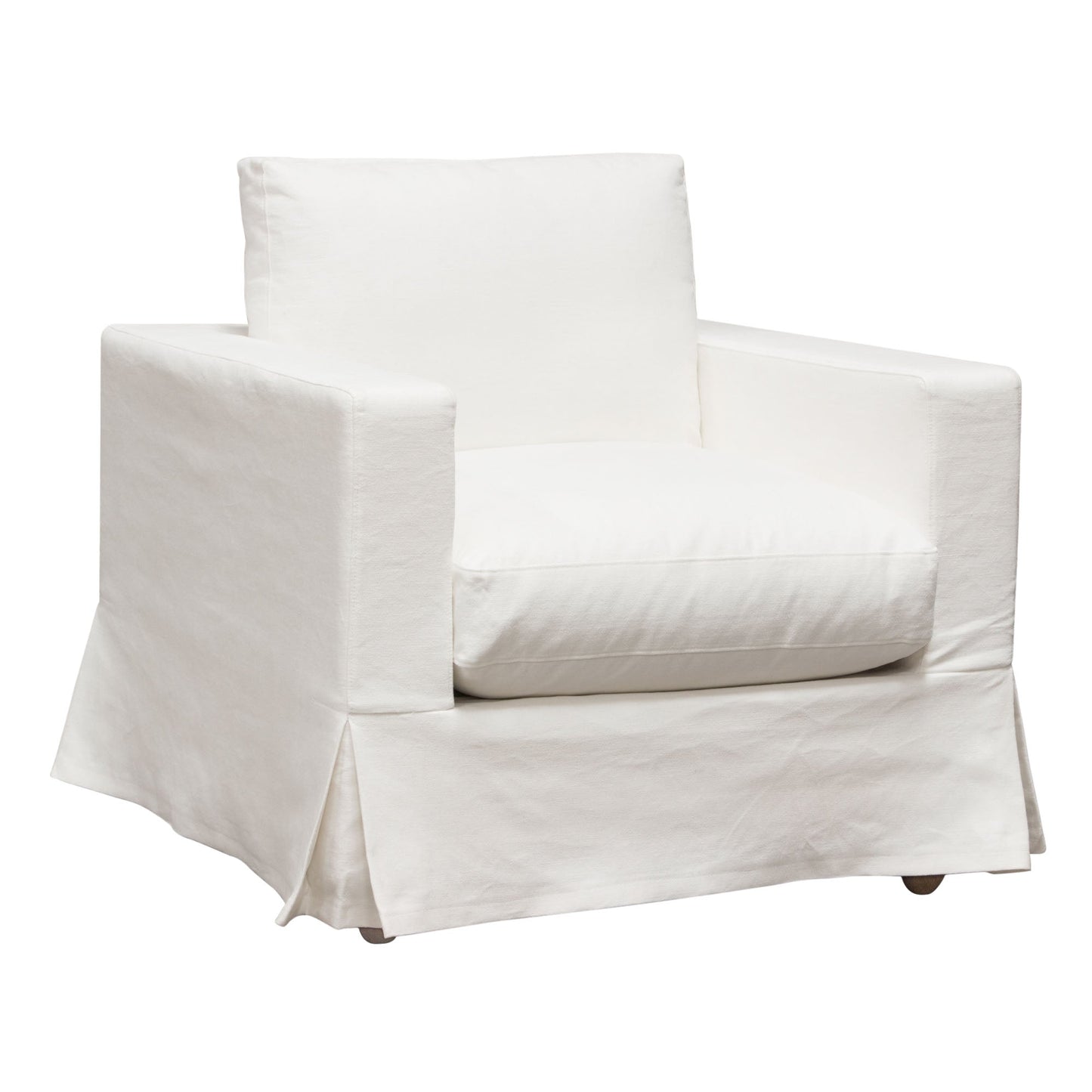 Savannah Slip-Cover Chair in White Natural Linen by Diamond Sofa