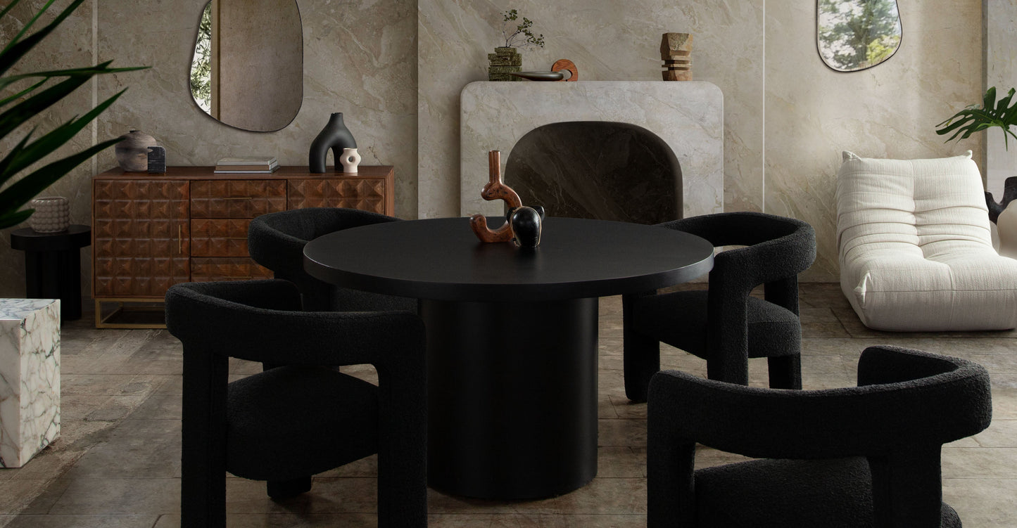 Scout Dining/Accent Chair in Black Boucle Fabric by Diamond Sofa