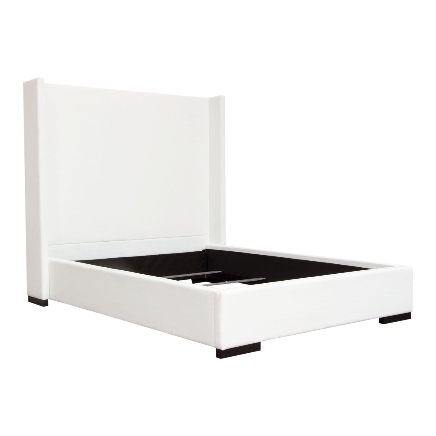 Seattle Queen Bed with Vintage Wing in White Linen by Diamond Sofa