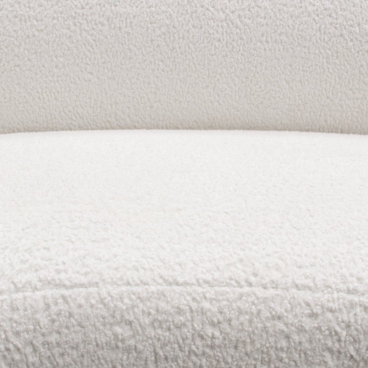 Simone Curved Sofa in White Faux Sheepskin Fabric by Diamond Sofa