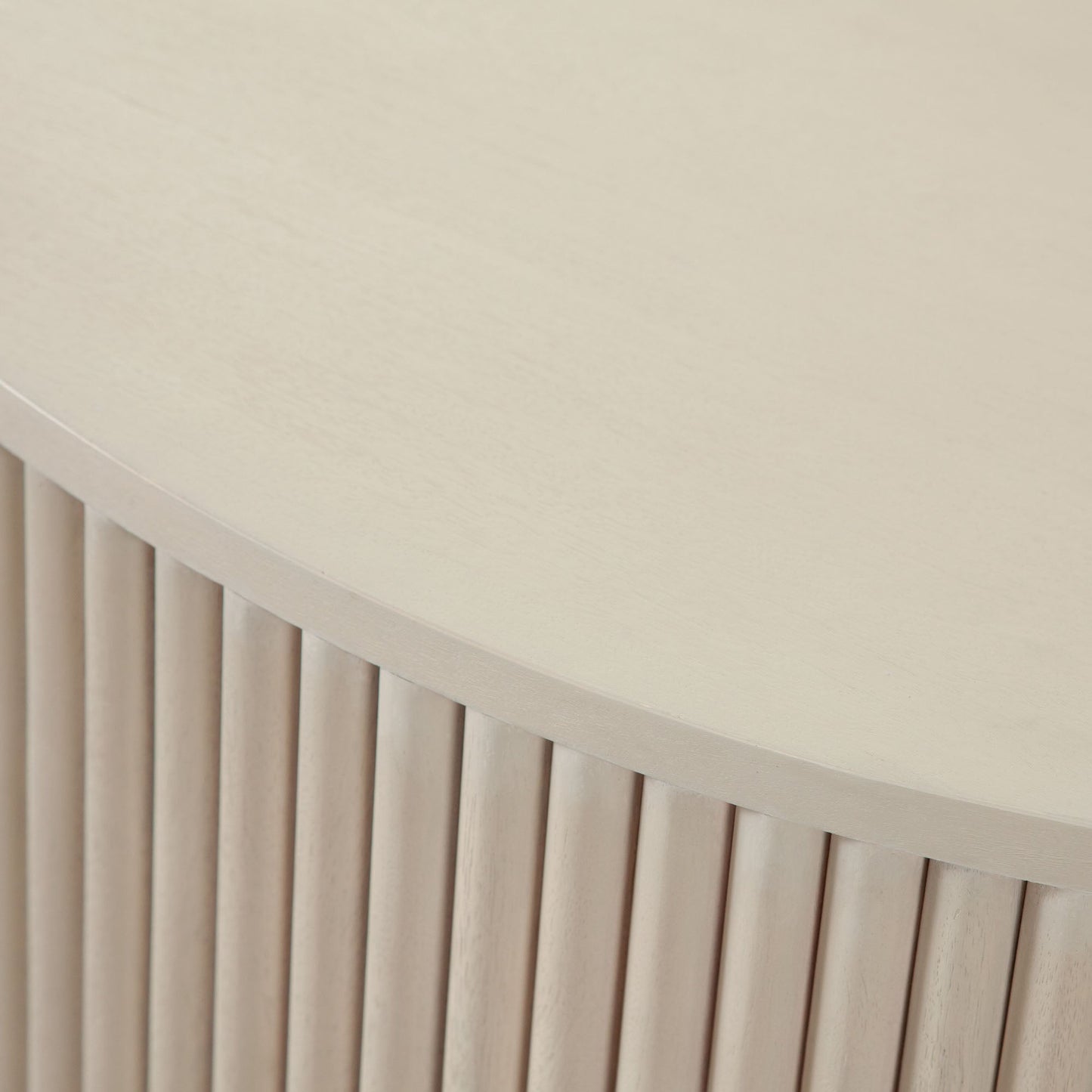 Siren 42" Round Wood Cocktail Table in Natural Finish w/ Fluted Accent Base by Diamond Sofa