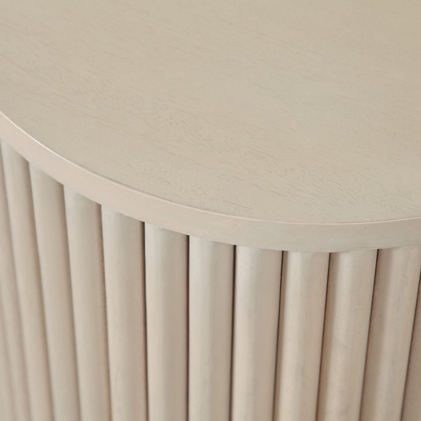 Siren 18" Round Wood End Table in Natural Finish w/ Fluted Accent Base by Diamond Sofa
