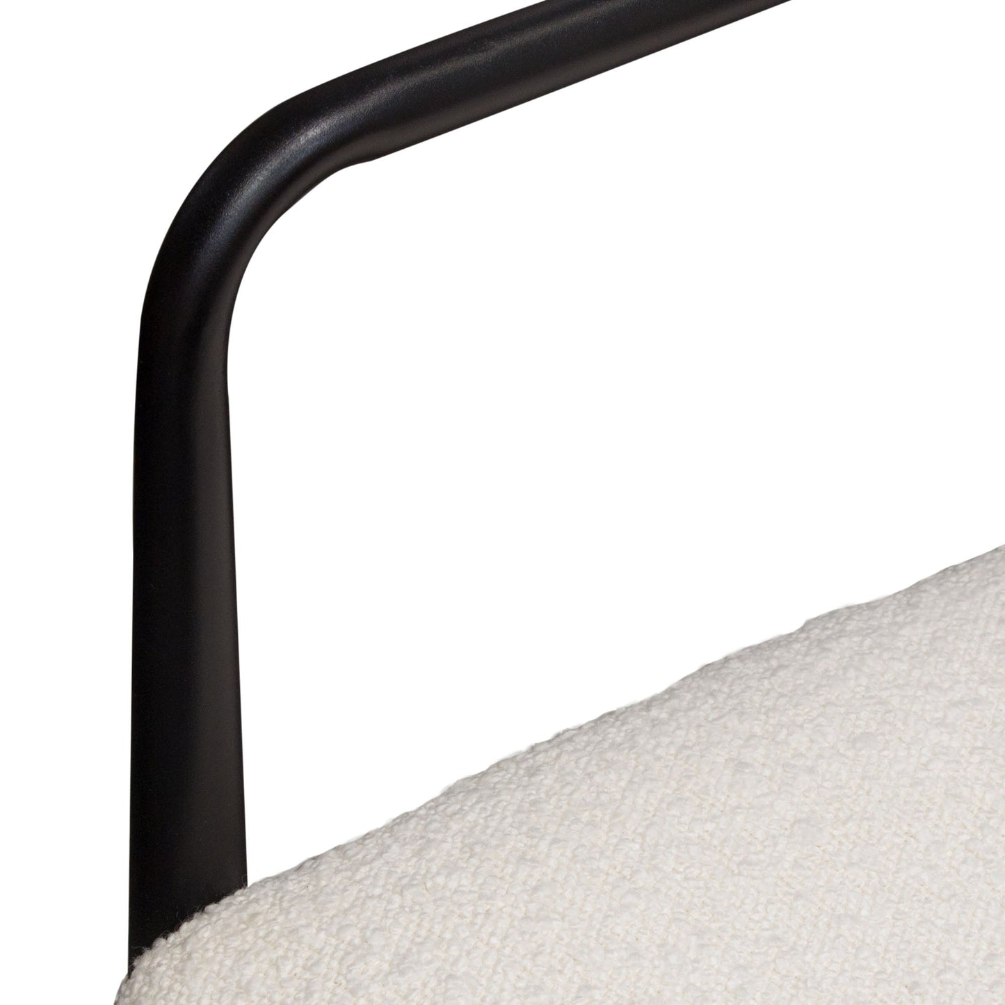 Set of (2) Skyler Dining Chairs in Ivory Boucle Fabric w/ Black Metal Frame by Diamond Sofa