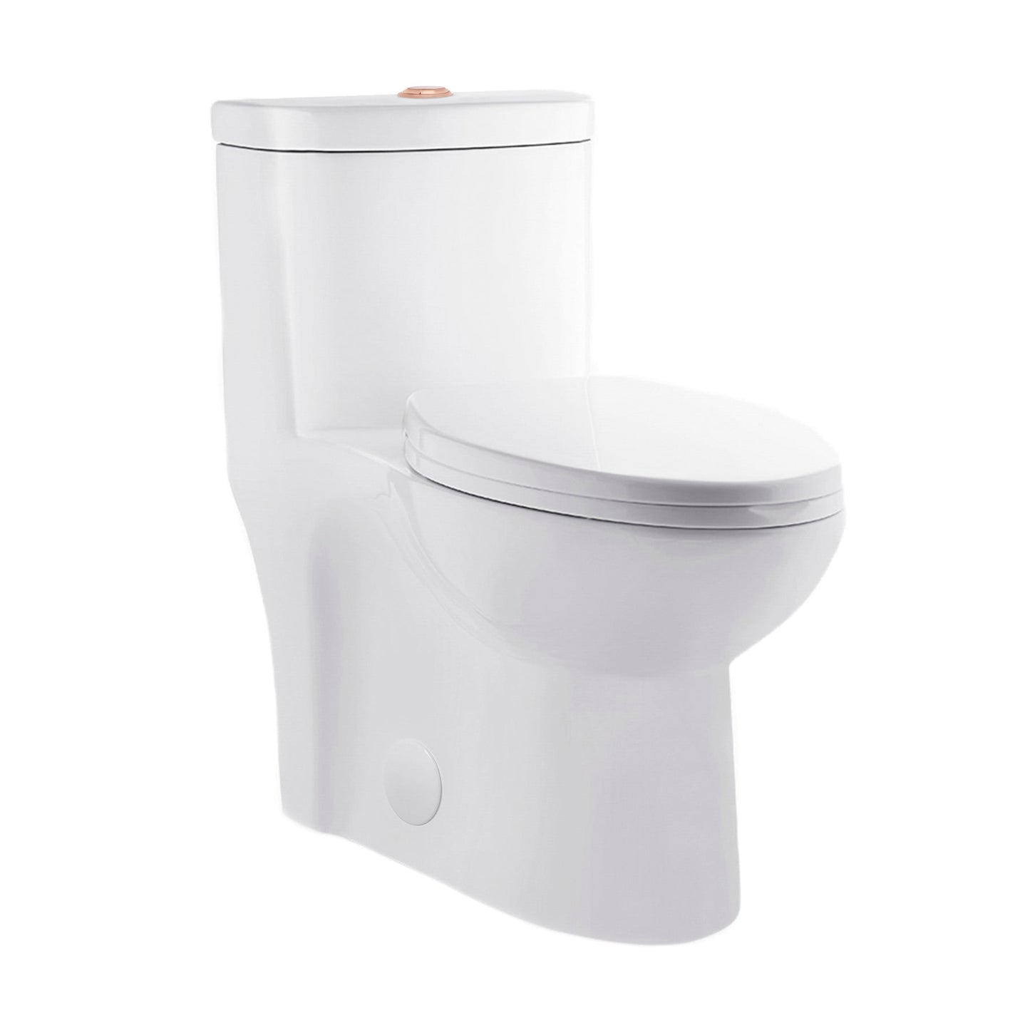 Swiss Madison Sublime One Piece Elongated Toilet Dual Flush, Rose Gold Hardware 1.1/1.6 gpf