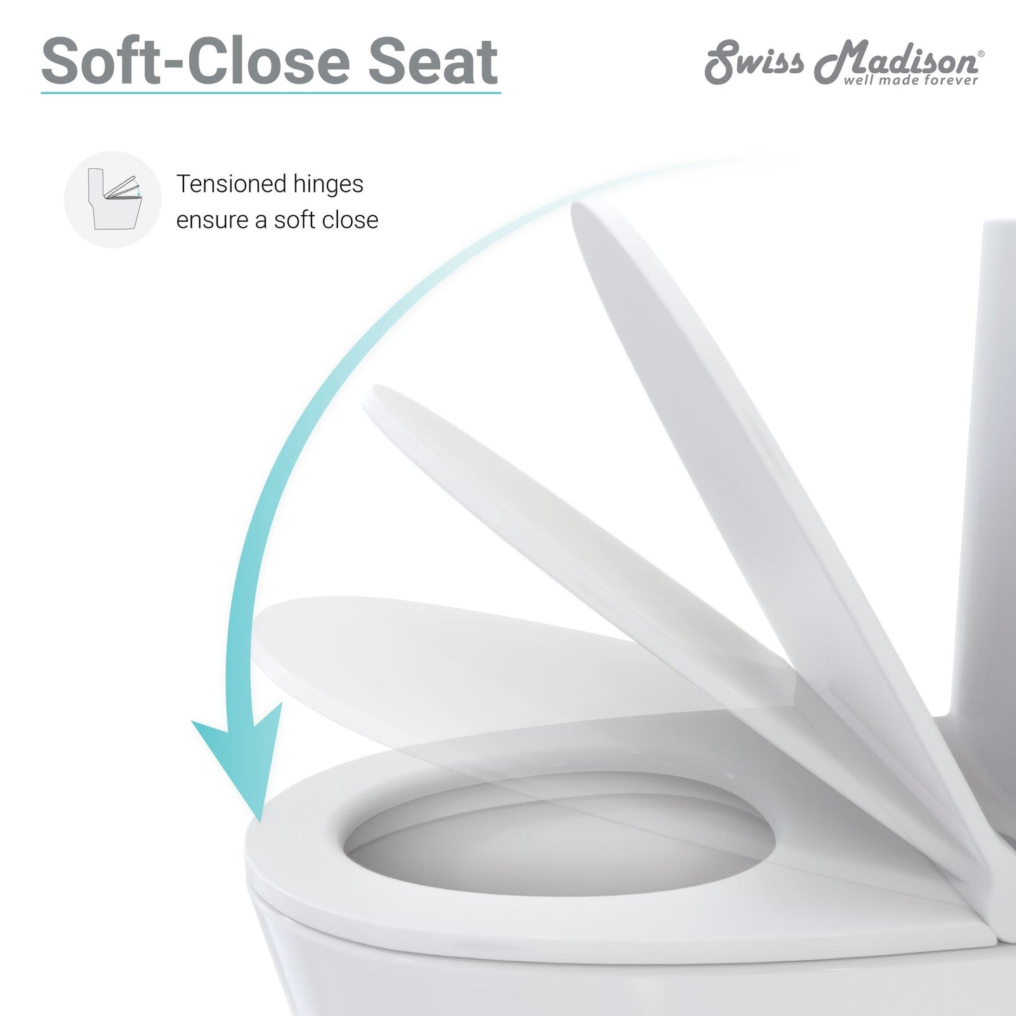 Swiss Madison Sublime One Piece Elongated Toilet Dual Flush, Rose Gold Hardware 1.1/1.6 gpf