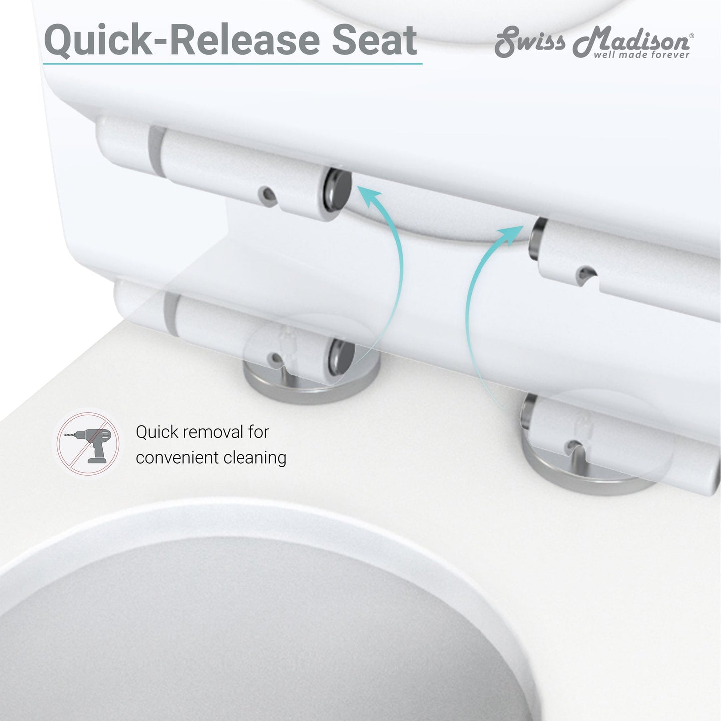 Swiss Madison Sublime One Piece Elongated Toilet Dual Flush, Rose Gold Hardware 1.1/1.6 gpf