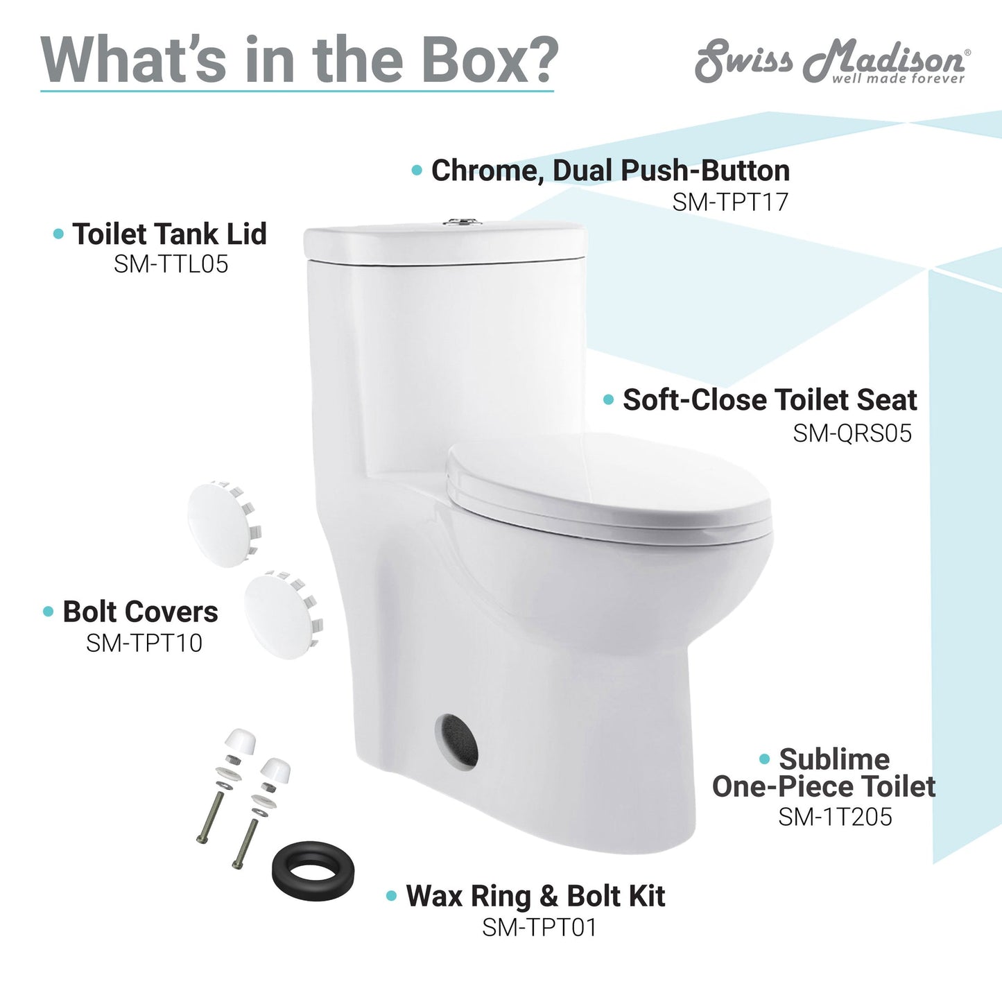 Swiss Madison Sublime One Piece Elongated Toilet Dual Flush, Rose Gold Hardware 1.1/1.6 gpf