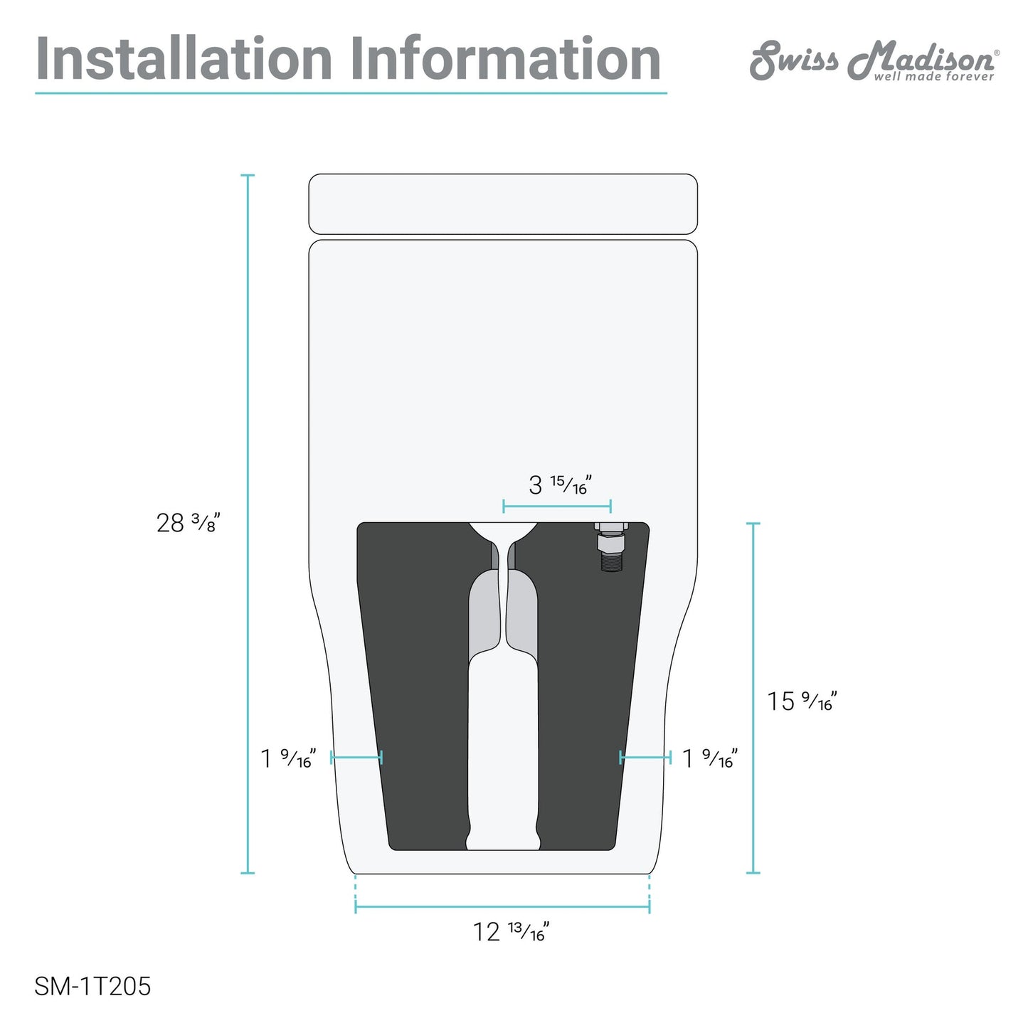 Swiss Madison Sublime One Piece Elongated Toilet Dual Flush, Rose Gold Hardware 1.1/1.6 gpf