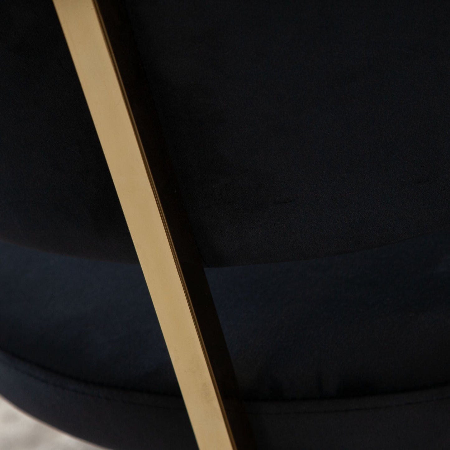 Solstice Counter Height Chair in Black Velvet w/ Polished Gold Metal Frame by Diamond Sofa