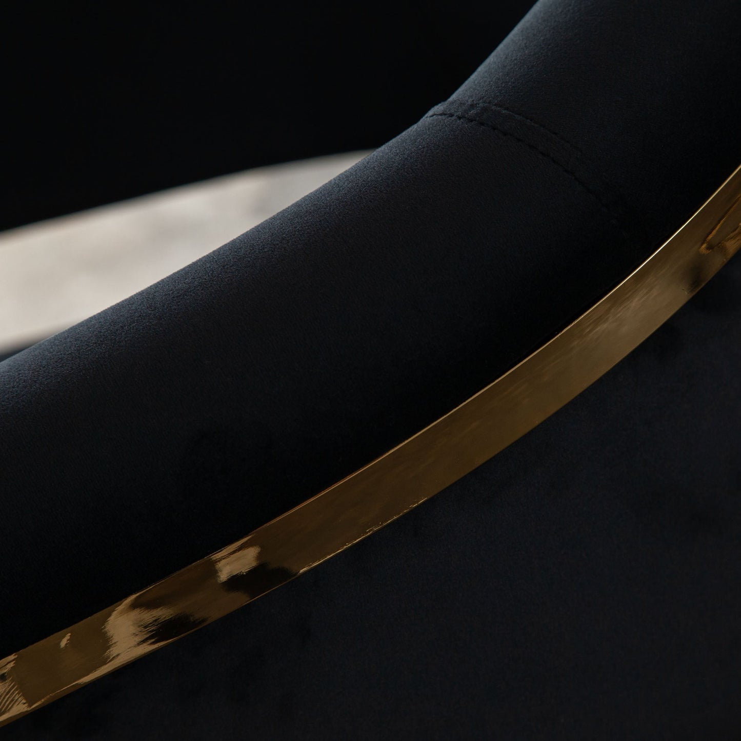 Solstice Counter Height Chair in Black Velvet w/ Polished Gold Metal Frame by Diamond Sofa