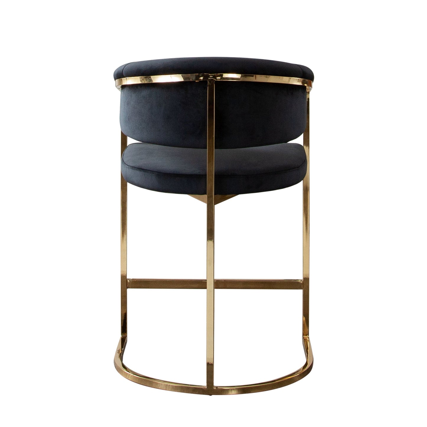 Solstice Counter Height Chair in Black Velvet w/ Polished Gold Metal Frame by Diamond Sofa