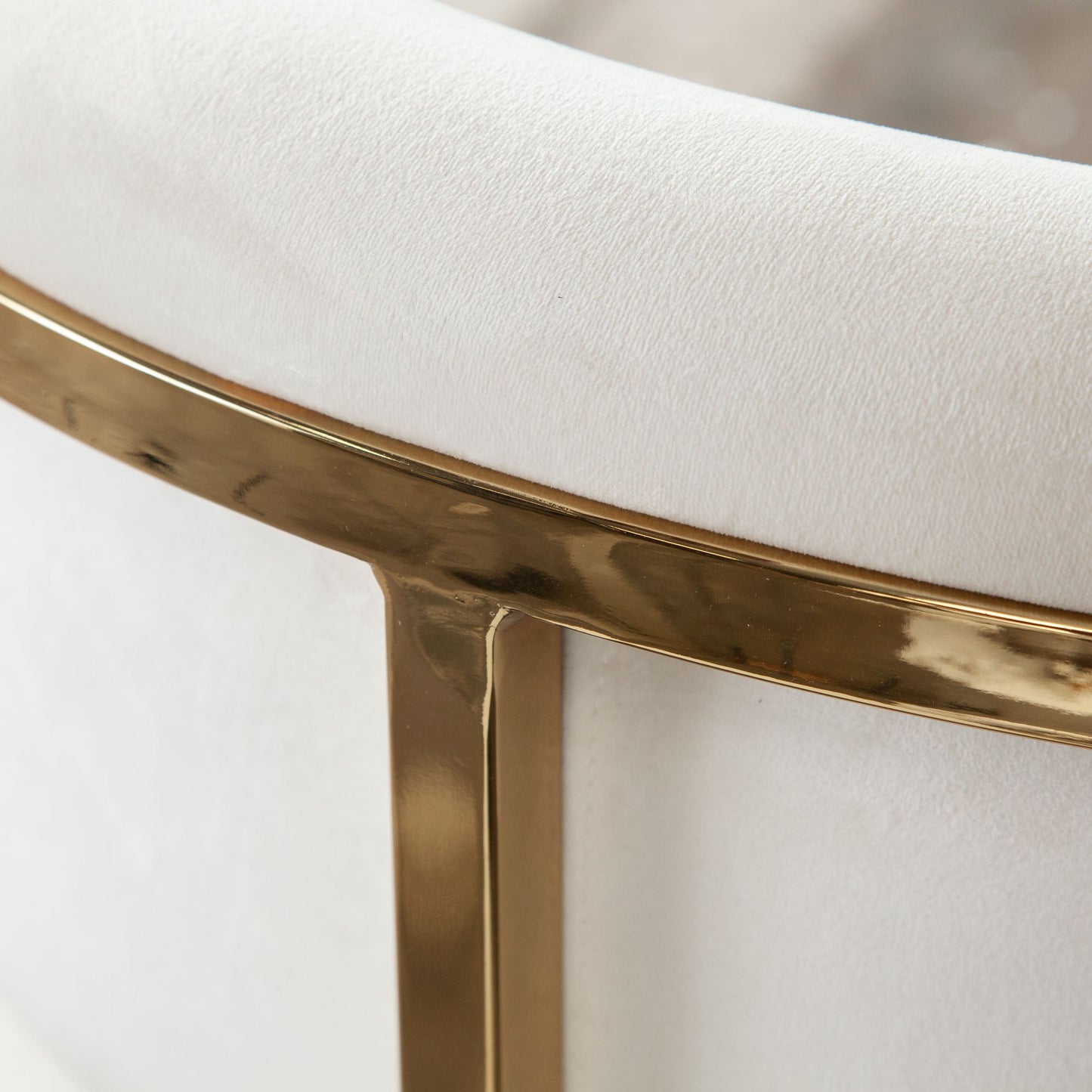 Solstice Counter Height Chair in Cream Velvet w/ Polished Gold Metal Frame by Diamond Sofa