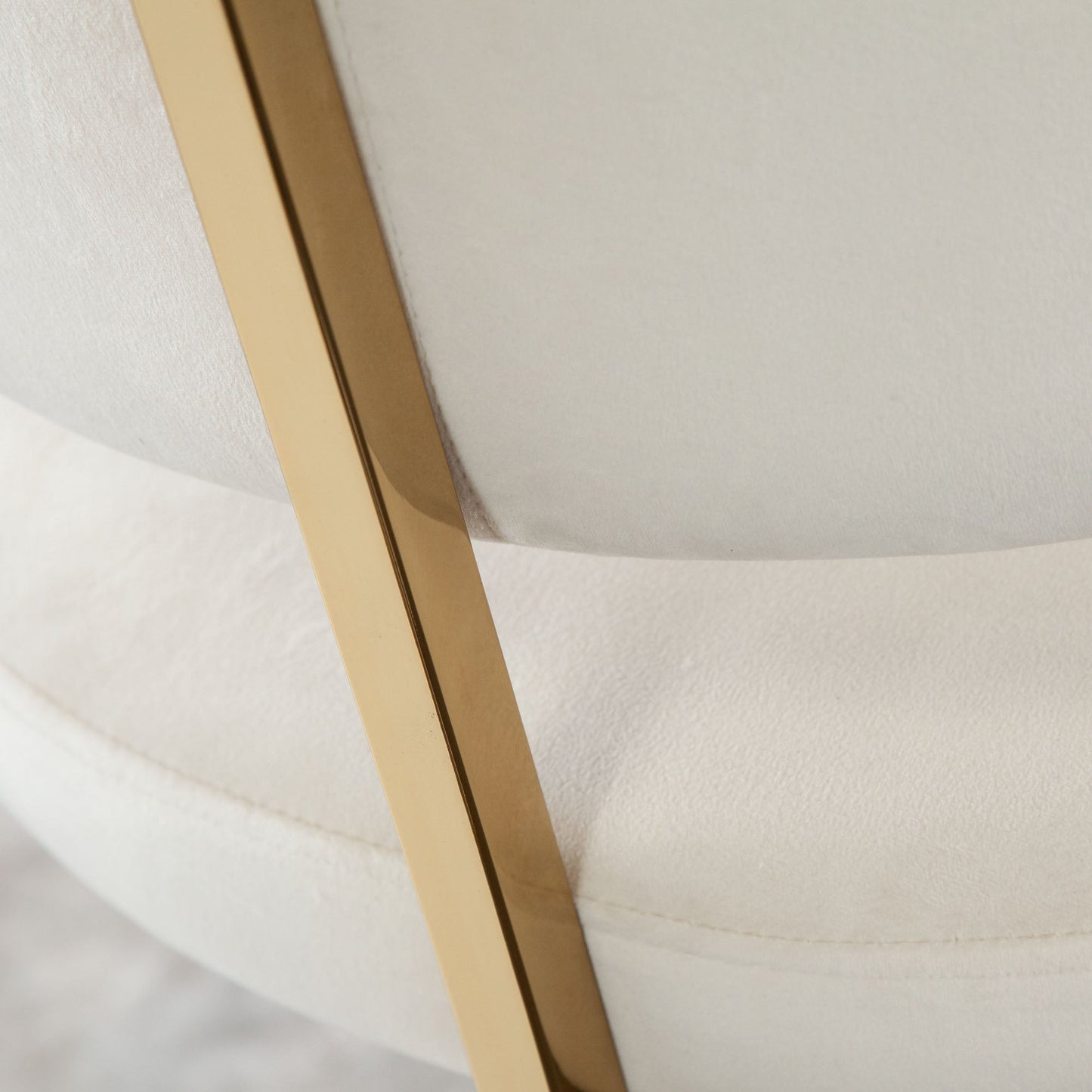 Solstice Counter Height Chair in Cream Velvet w/ Polished Gold Metal Frame by Diamond Sofa