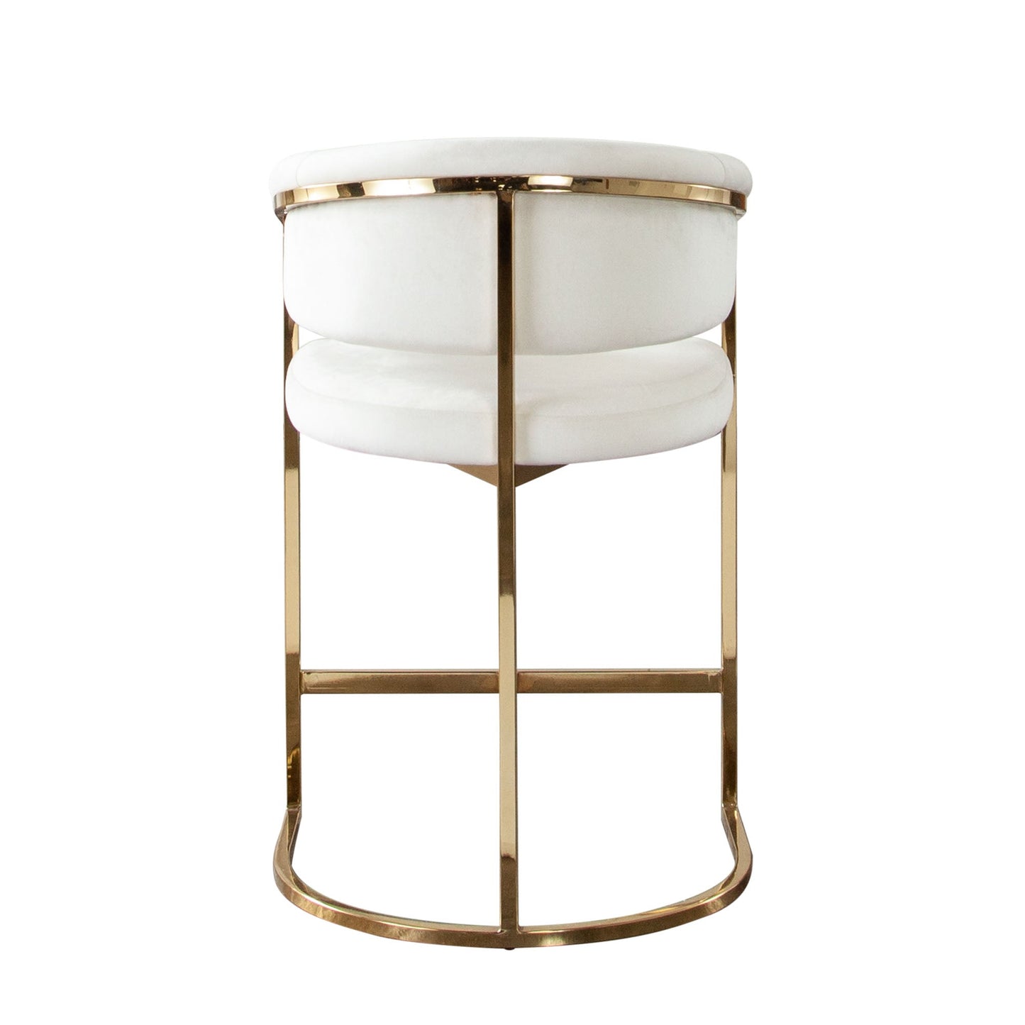 Solstice Counter Height Chair in Cream Velvet w/ Polished Gold Metal Frame by Diamond Sofa