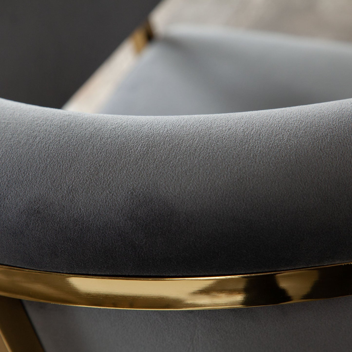 Solstice Counter Height Chair in Grey Velvet w/ Polished Gold Metal Frame by Diamond Sofa