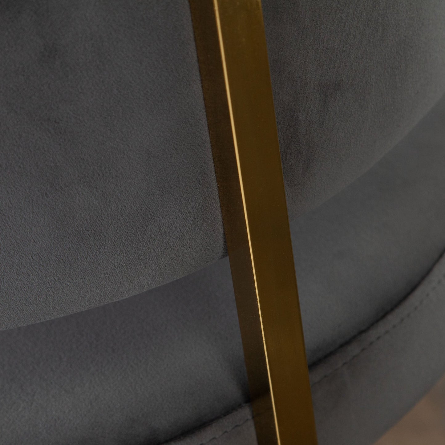 Solstice Counter Height Chair in Grey Velvet w/ Polished Gold Metal Frame by Diamond Sofa