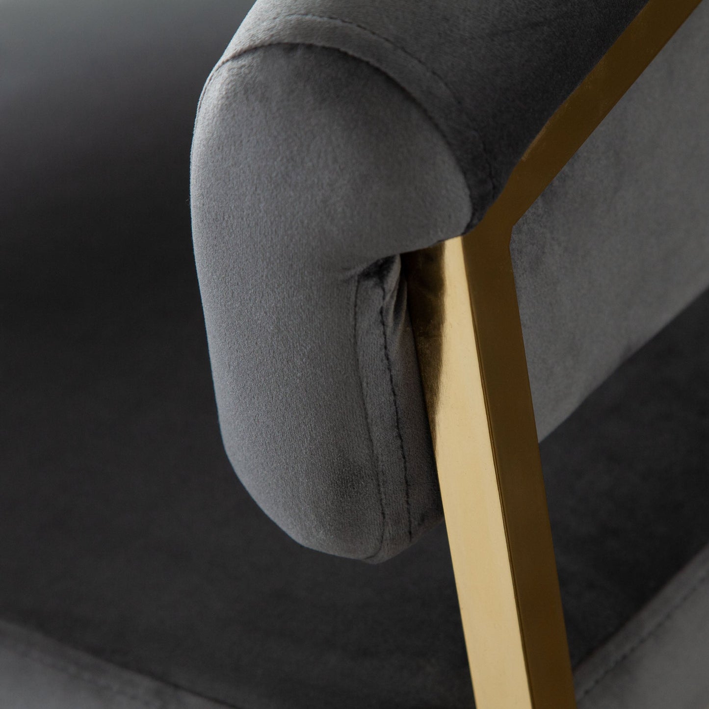 Solstice Counter Height Chair in Grey Velvet w/ Polished Gold Metal Frame by Diamond Sofa
