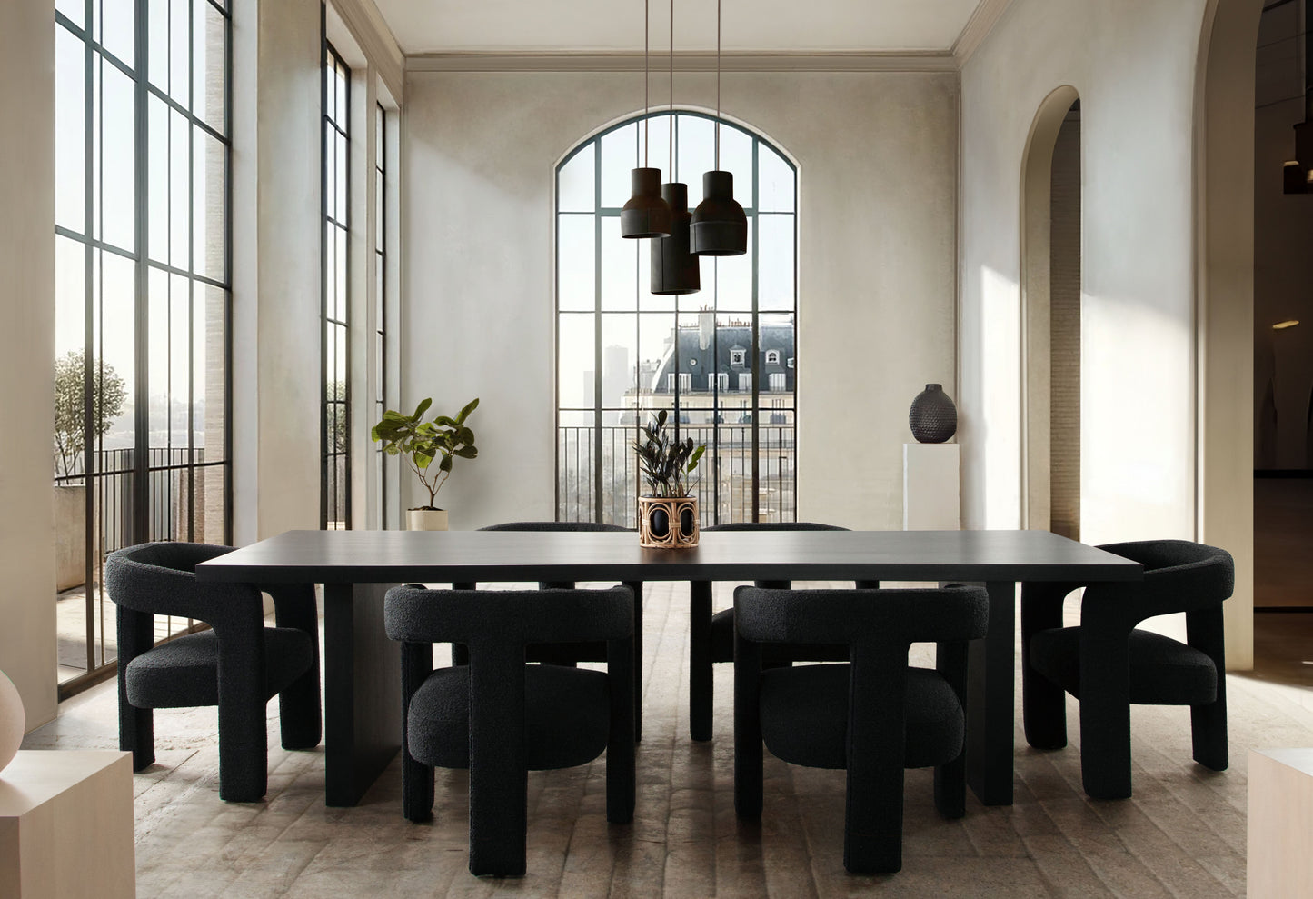 Sonoma 110" Wood Dining Table in Black Finish by Diamond Sofa