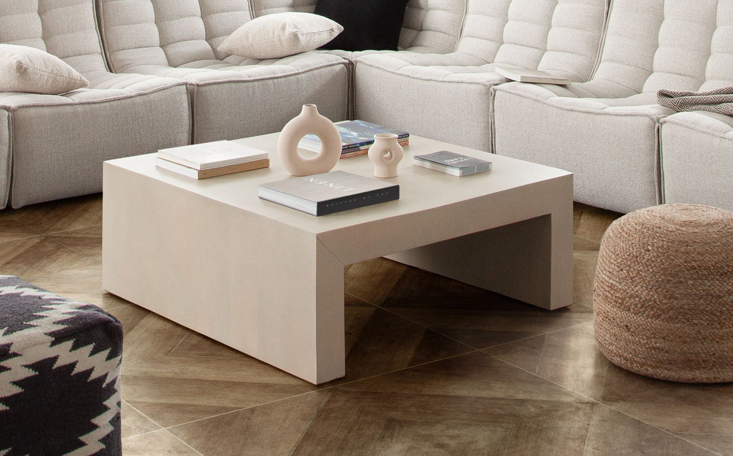 Sonoma 40" Square Wood Cocktail Table in Light Natural Grey Wash Finish by Diamond Sofa