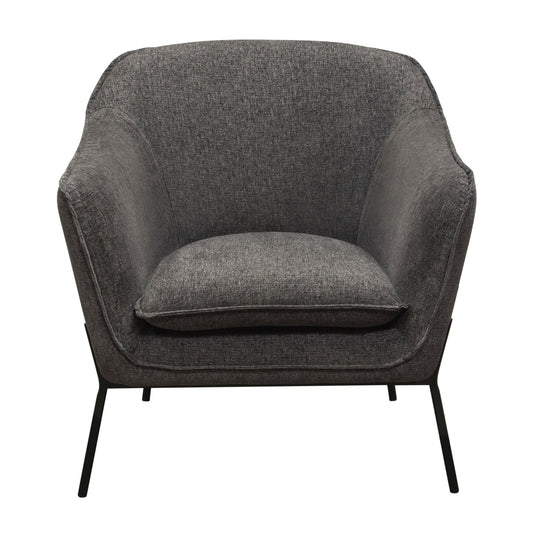 Status Accent Chair in Grey Fabric with Metal Leg by Diamond Sofa