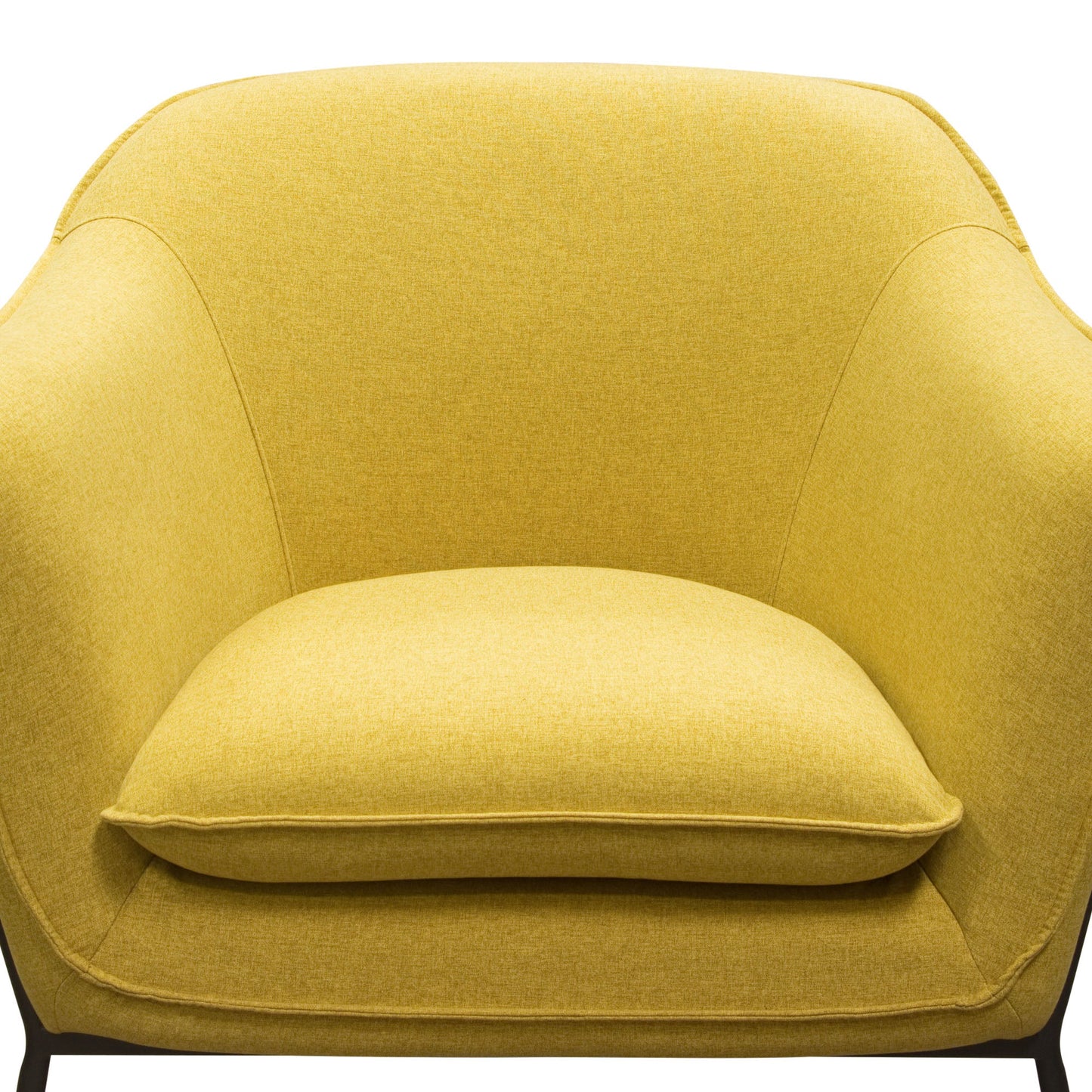 Status Accent Chair in Yellow Fabric with Metal Leg by Diamond Sofa