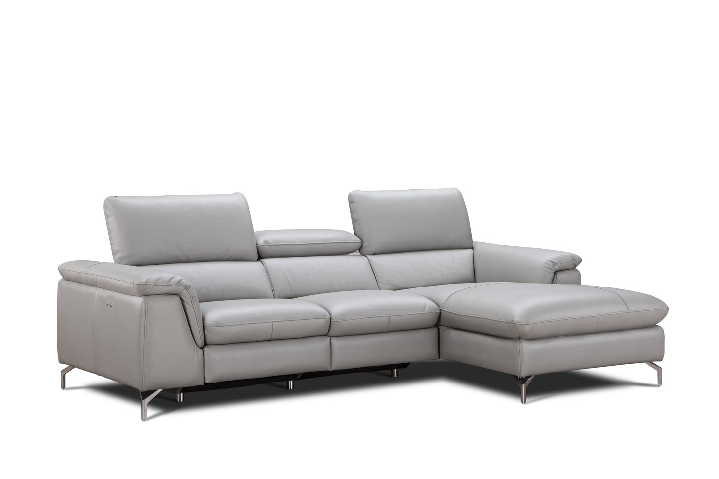 J&M Furniture Serena Premium Leather Sectional in Right Hand Facing Chaise