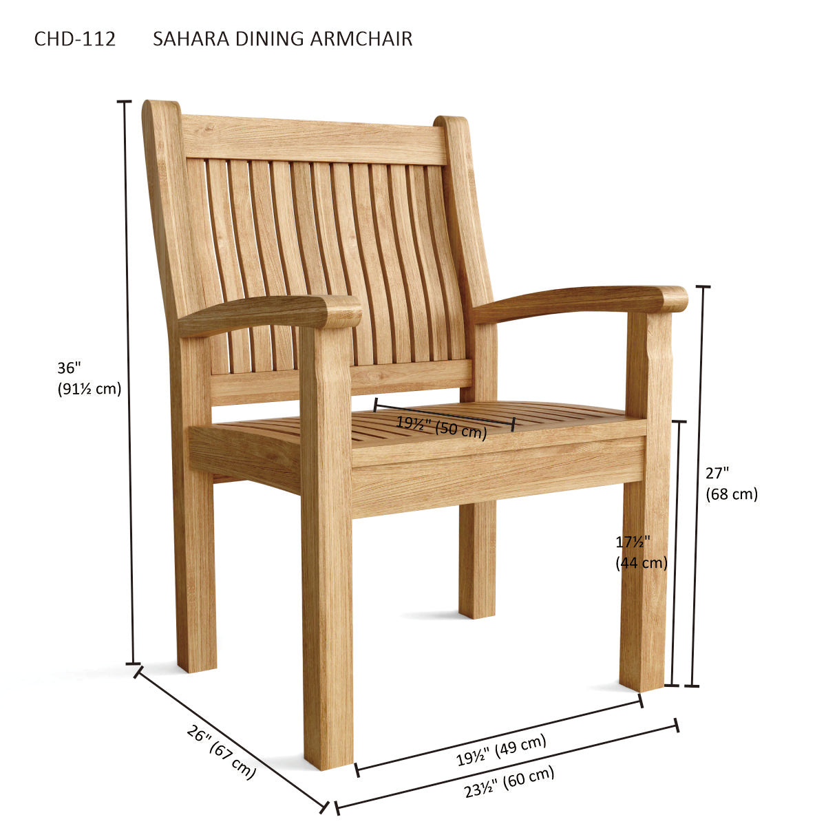 Anderson Teak Sahara Dining Armchair