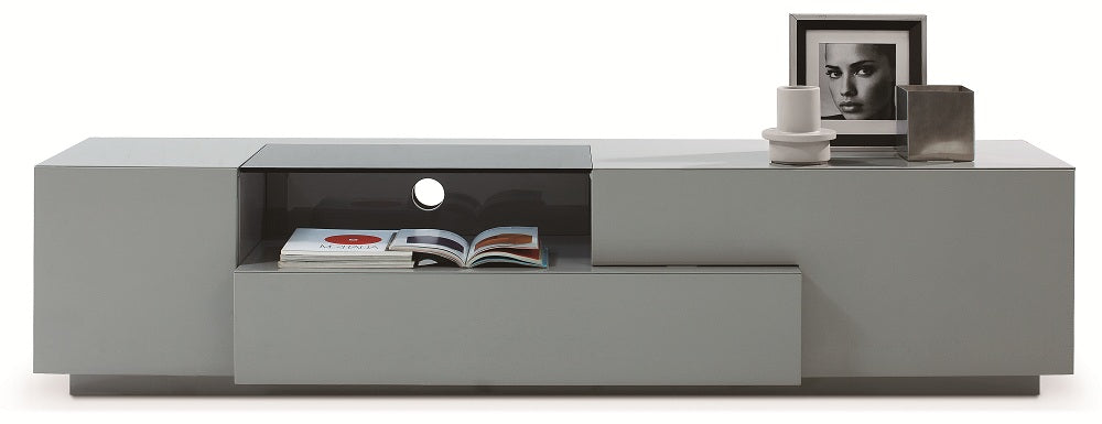 J&M Furniture TV Stand 015 in Grey High Gloss