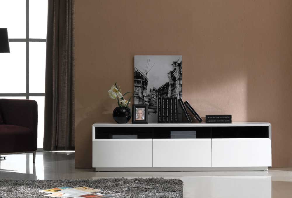 J&M Furniture TV Stand 023 in White High Gloss