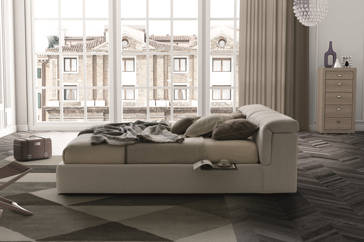J&M Furniture Tower Q Storage Bed C54 Beige