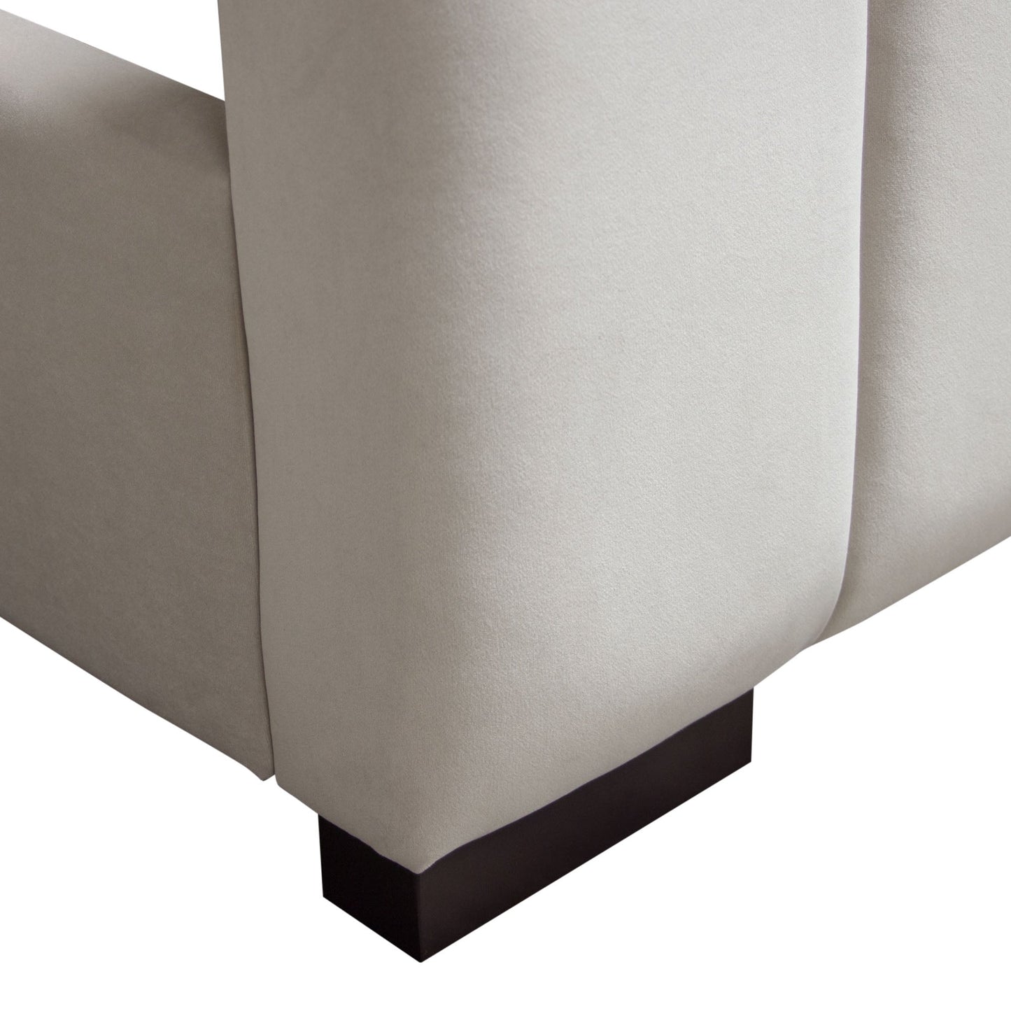 Venus Vertical Channel Tufted Queen Bed in Light Grey Velvet by Diamond Sofa